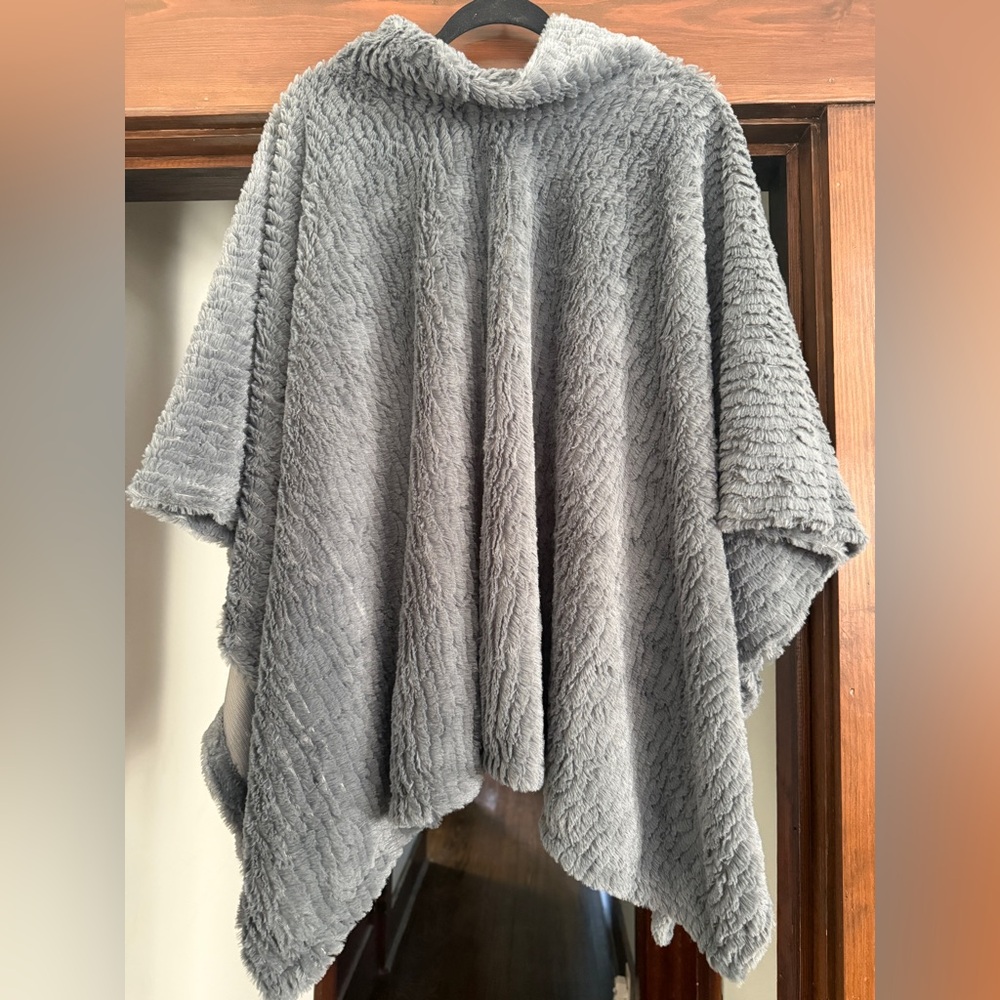 Cozy Gray Women's Poncho Sweater